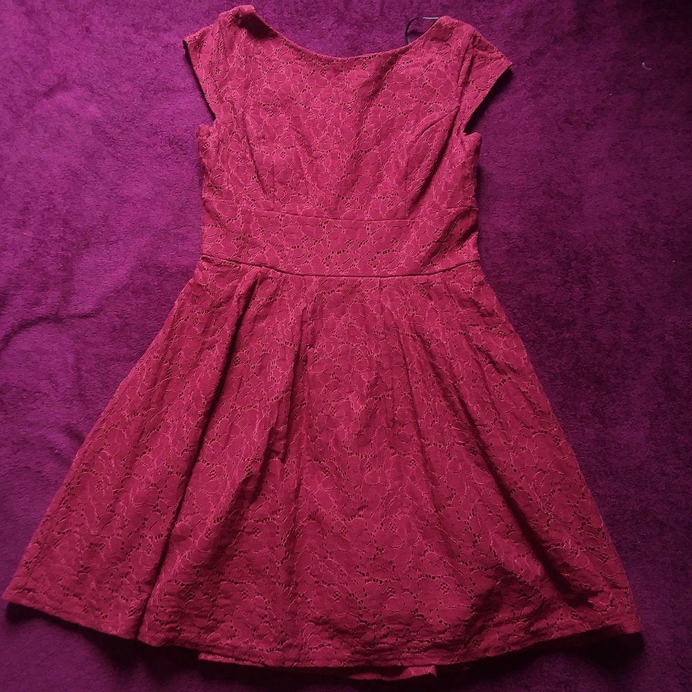 B. Darlin 7/8 Burgundy Lace Dress